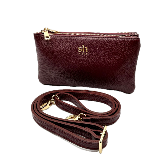 CASUAL soft leather clutch bag with shoulder strap (outlet)